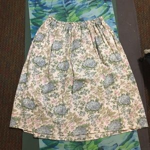 Handmade floral cottage-core dress ( elasticated waist). 100% thrifted cotton.